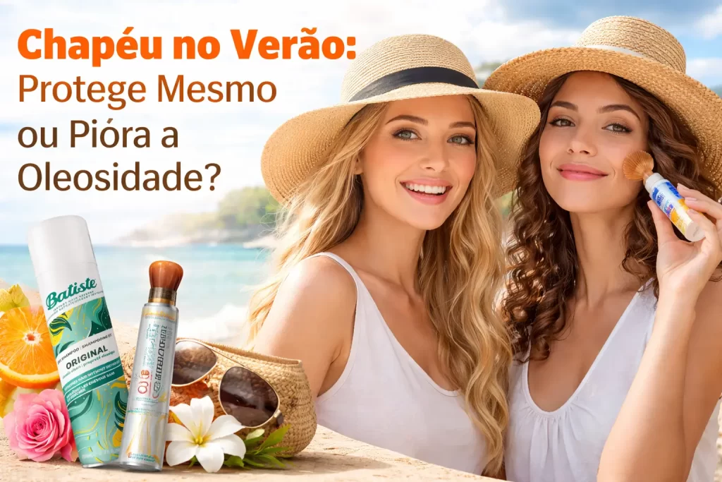 Chapéu no verão como proteção contra o sol e seus efeitos na oleosidade do cabelo
