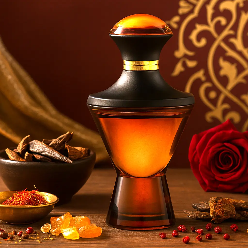 Lançamento de perfumes em fevereiro de 2026 com frasco elegante e atmosfera sofisticada