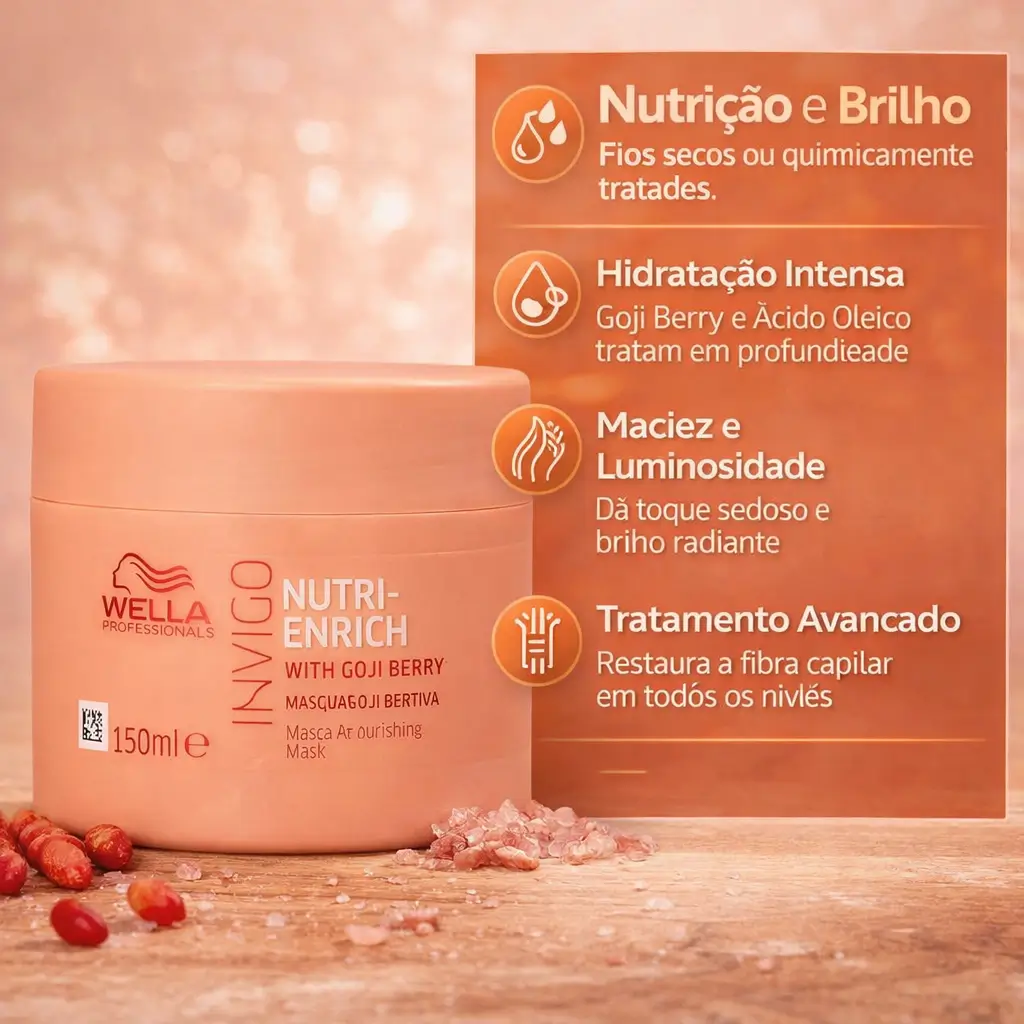 cuidados com o cabelo no outono com máscara Wella Professionals Invigo Nutri-Enrich para nutrição e hidratação profunda