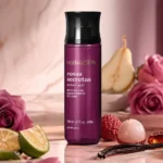 Nativa SPA Rosas Secretas em imagem de destaque com body splash, rosas, pera, lichia, limão e baunilha em cenário delicado.